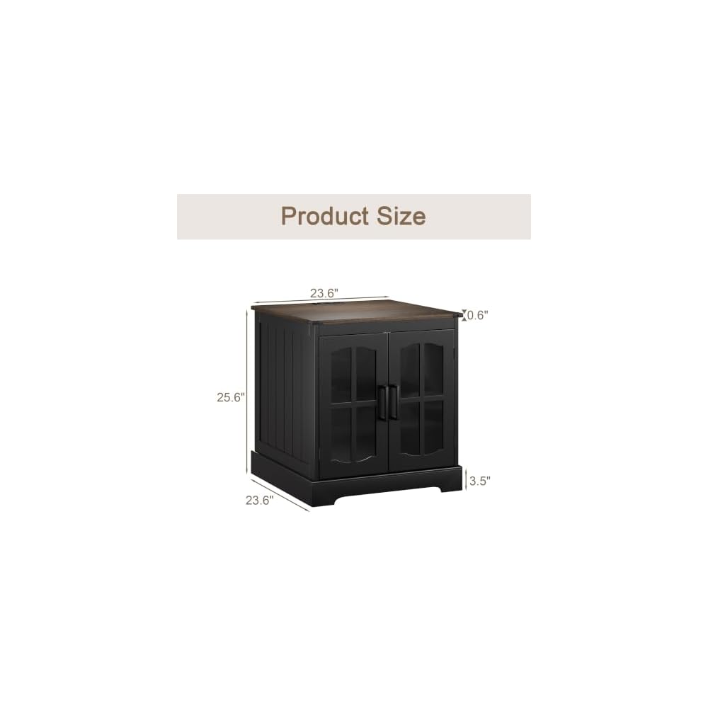 ChooChoo Farmhouse End Table with Charging Station & LED Light