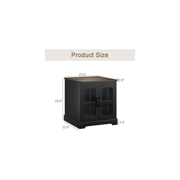 ChooChoo Farmhouse End Table with Charging Station & LED Light
