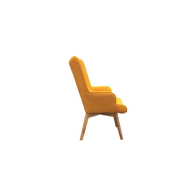 HOME DECO FACTORY Helsinki Scandinavian Armchair, 91cm x 69cm x 80cm, Yellow