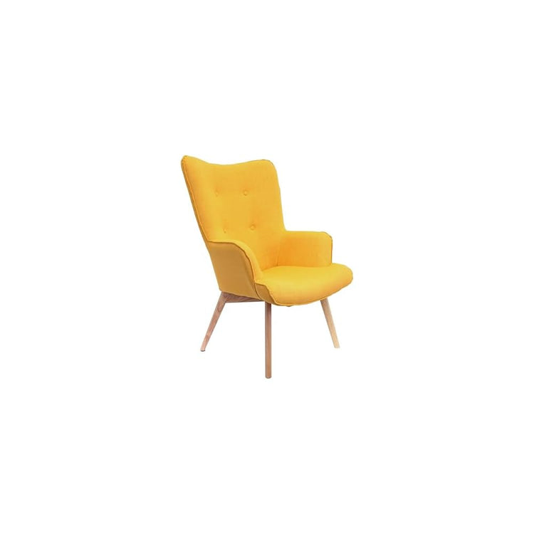 HOME DECO FACTORY Helsinki Scandinavian Armchair, 91cm x 69cm x 80cm, Yellow