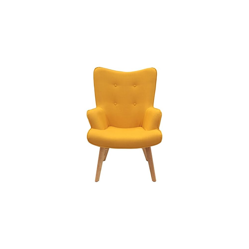 HOME DECO FACTORY Helsinki Scandinavian Armchair, 91cm x 69cm x 80cm, Yellow