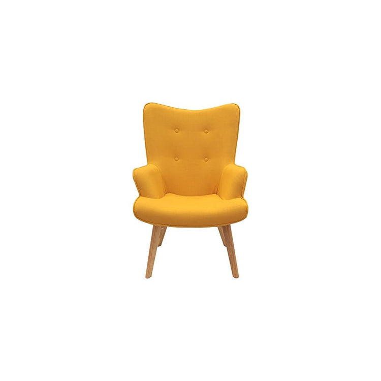 HOME DECO FACTORY Helsinki Scandinavian Armchair, 91cm x 69cm x 80cm, Yellow