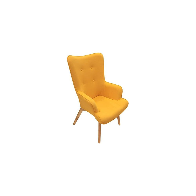 HOME DECO FACTORY Helsinki Scandinavian Armchair, 91cm x 69cm x 80cm, Yellow