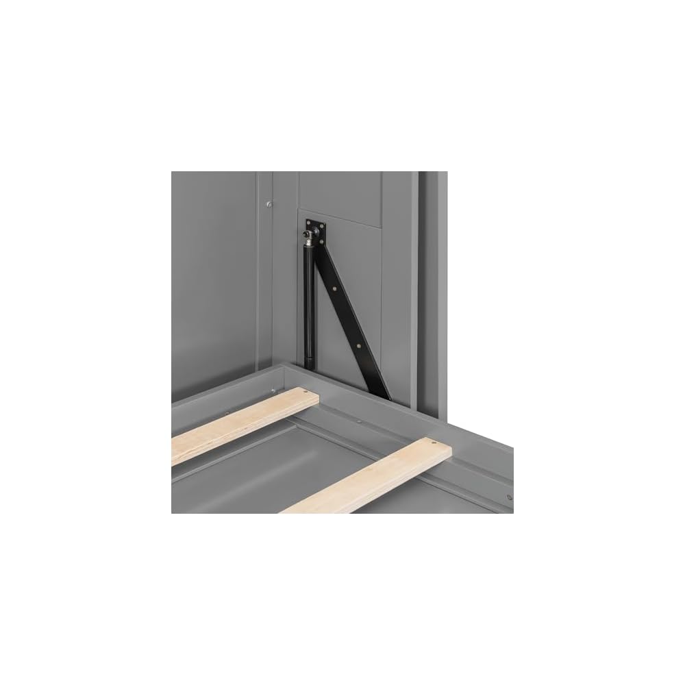 RUNNA Rotating Queen Murphy Bed with Hidden Storage Racks, Space-Saving Multifunctional Wall Bed for Home Office & Small Rooms (Gray#62)
