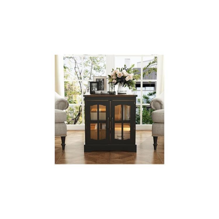 ChooChoo Farmhouse End Table with Charging Station & LED Light