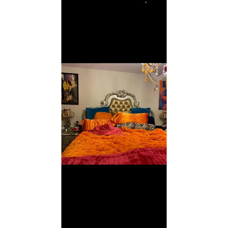 Acme Furniture Dresden Bed, Bone PU/Gold Patina, Queen