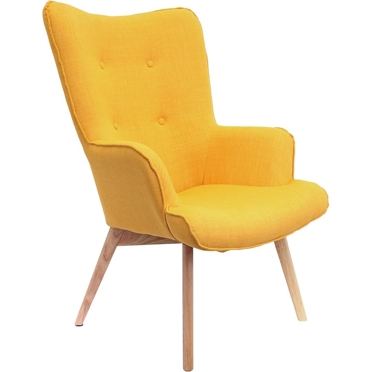 HOME DECO FACTORY Helsinki Scandinavian Armchair, 91cm x 69cm x 80cm, Yellow